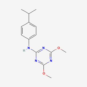 molecular formula C14H18N4O2 B10796311 (4,6-Dimethoxy-[1,3,5]triazin-2-yl)-(4-isopropyl-phenyl)-amine 