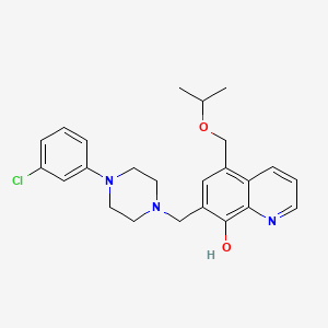 molecular formula C24H28ClN3O2 B10796315 7-[[4-(3-Chlorophenyl)piperazin-1-yl]methyl]-5-(propan-2-yloxymethyl)quinolin-8-ol 