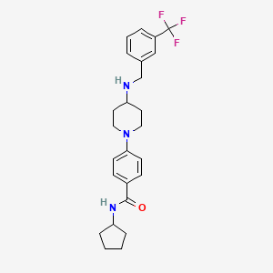 molecular formula C25H30F3N3O B10796326 N-cyclopentyl-4-[4-[[3-(trifluoromethyl)phenyl]methylamino]piperidin-1-yl]benzamide 