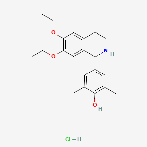 molecular formula C21H28ClNO3 B10796329 4-(6,7-Diethoxy-1,2,3,4-tetrahydroisoquinolin-1-yl)-2,6-dimethylphenol;hydrochloride 