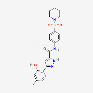 5-(2-hydroxy-4-methylphenyl)-N-[4-(piperidin-1-ylsulfonyl)phenyl]-1H-pyrazole-3-carboxamide