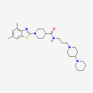 molecular formula C28H43N5OS B10796346 1-(4,6-dimethyl-1,3-benzothiazol-2-yl)-N-[3-(4-piperidin-1-ylpiperidin-1-yl)propyl]piperidine-4-carboxamide 