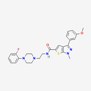 N-[2-[4-(2-fluorophenyl)piperazin-1-yl]ethyl]-3-(3-methoxyphenyl)-1-methylthieno[2,3-c]pyrazole-5-carboxamide