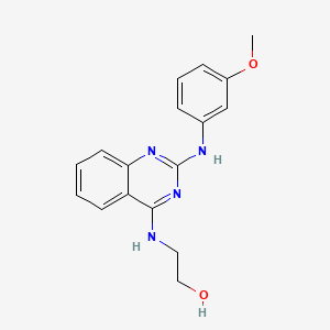 molecular formula C17H18N4O2 B10796376 2-({2-[(3-Methoxyphenyl)amino]quinazolin-4-yl}amino)ethanol 