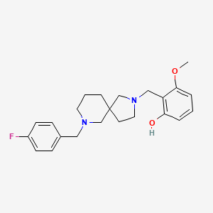 molecular formula C23H29FN2O2 B10796381 2-[[9-[(4-Fluorophenyl)methyl]-2,9-diazaspiro[4.5]decan-2-yl]methyl]-3-methoxyphenol 