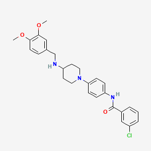 molecular formula C27H30ClN3O3 B10796384 3-chloro-N-[4-[4-[(3,4-dimethoxyphenyl)methylamino]piperidin-1-yl]phenyl]benzamide 