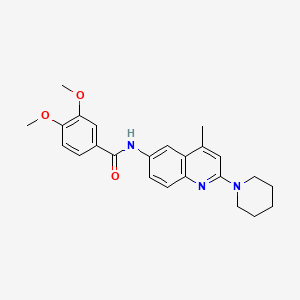 molecular formula C24H27N3O3 B10796389 3,4-dimethoxy-N-(4-methyl-2-piperidin-1-ylquinolin-6-yl)benzamide 