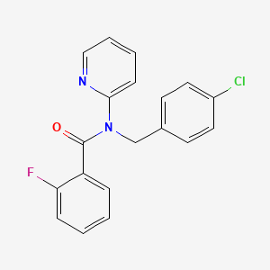 molecular formula C19H14ClFN2O B10796421 N-(4-chlorobenzyl)-2-fluoro-N-(pyridin-2-yl)benzamide 