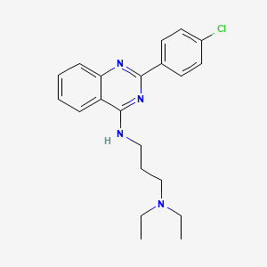 molecular formula C21H25ClN4 B10796428 N'-[2-(4-chlorophenyl)quinazolin-4-yl]-N,N-diethylpropane-1,3-diamine 