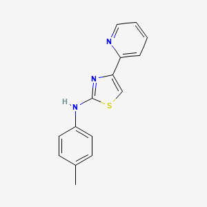 molecular formula C15H13N3S B10796456 4-(pyridin-2-yl)-N-p-tolylthiazol-2-amine 