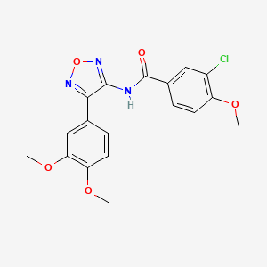 molecular formula C18H16ClN3O5 B10796471 3-chloro-N-[4-(3,4-dimethoxyphenyl)-1,2,5-oxadiazol-3-yl]-4-methoxybenzamide 