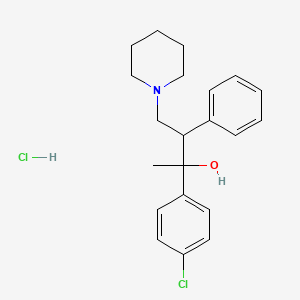 molecular formula C21H27Cl2NO B10796475 2-(4-Chlorophenyl)-3-phenyl-4-piperidin-1-ylbutan-2-ol;hydrochloride 