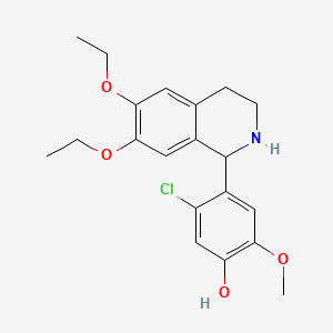 molecular formula C20H24ClNO4 B10796488 5-Chloro-4-(6,7-diethoxy-1,2,3,4-tetrahydroisoquinolin-1-yl)-2-methoxyphenol 