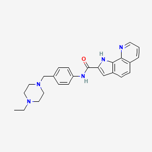 molecular formula C25H27N5O B10796503 N-{4-[(4-ethylpiperazin-1-yl)methyl]phenyl}-1H-pyrrolo[3,2-h]quinoline-2-carboxamide 