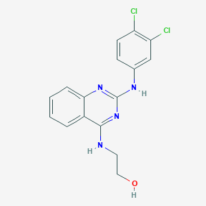 molecular formula C16H14Cl2N4O B10796510 2-({2-[(3,4-Dichlorophenyl)amino]-4-quinazolinyl}amino)ethanol hydrochloride 