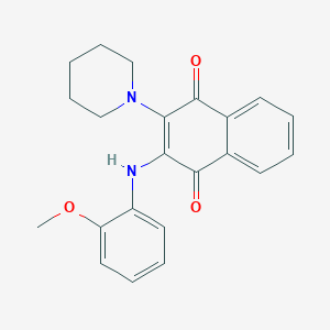 2-(2-Methoxyanilino)-3-piperidin-1-ylnaphthalene-1,4-dione