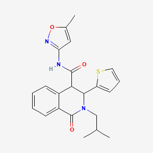 N-(5-methyl-1,2-oxazol-3-yl)-2-(2-methylpropyl)-1-oxo-3-thiophen-2-yl-3,4-dihydroisoquinoline-4-carboxamide