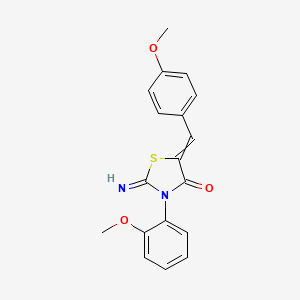 molecular formula C18H16N2O3S B10796547 2-Imino-3-(2-methoxyphenyl)-5-[(4-methoxyphenyl)methylidene]-1,3-thiazolidin-4-one 