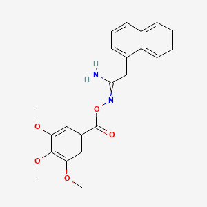 molecular formula C22H22N2O5 B10796583 [(1-Amino-2-naphthalen-1-ylethylidene)amino] 3,4,5-trimethoxybenzoate 