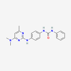 molecular formula C20H22N6O B10796585 1-(4-((4-(Dimethylamino)-6-methylpyrimidin-2-yl)amino)phenyl)-3-phenylurea 