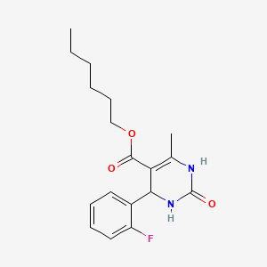 molecular formula C18H23FN2O3 B10796604 hexyl 4-(2-fluorophenyl)-6-methyl-2-oxo-3,4-dihydro-1H-pyrimidine-5-carboxylate 