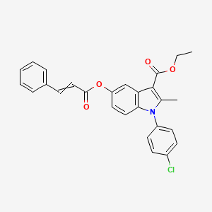 molecular formula C27H22ClNO4 B10796607 Ethyl 1-(4-chlorophenyl)-2-methyl-5-(3-phenylprop-2-enoyloxy)indole-3-carboxylate 