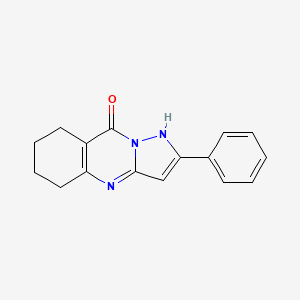 molecular formula C16H15N3O B10796625 2-Phenyl-5,6,7,8-tetrahydropyrazolo[5,1-b]quinazolin-9-ol 