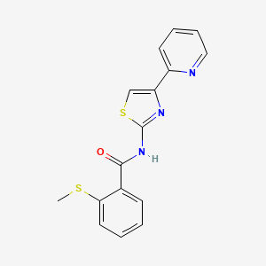 molecular formula C16H13N3OS2 B10796652 2-(methylsulfanyl)-N-[4-(pyridin-2-yl)-1,3-thiazol-2-yl]benzamide 