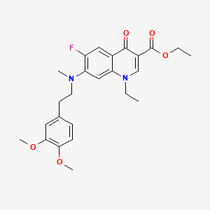 molecular formula C25H29FN2O5 B10796664 Ethyl 7-[2-(3,4-dimethoxyphenyl)ethyl-methylamino]-1-ethyl-6-fluoro-4-oxoquinoline-3-carboxylate 