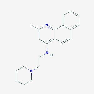 molecular formula C21H25N3 B10796678 2-methyl-N-(2-(piperidin-1-yl)ethyl)benzo[h]quinolin-4-amine 