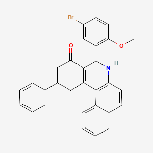 molecular formula C30H24BrNO2 B10796701 5-(5-bromo-2-methoxyphenyl)-2-phenyl-2,3,5,6-tetrahydro-1H-benzo[a]phenanthridin-4-one 