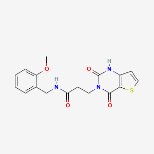 molecular formula C17H17N3O4S B10796725 3-(2,4-dioxo-1,4-dihydrothieno[3,2-d]pyrimidin-3(2H)-yl)-N-(2-methoxybenzyl)propanamide 