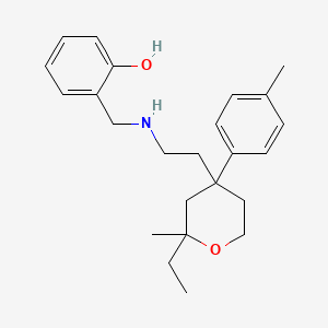 2-[({2-[2-ethyl-2-methyl-4-(4-methylphenyl)tetrahydro-2H-pyran-4-yl]ethyl}amino)methyl]phenol