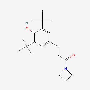 molecular formula C20H31NO2 B10796771 1-(Azetidin-1-yl)-3-(3,5-ditert-butyl-4-hydroxyphenyl)propan-1-one CAS No. 878266-06-9