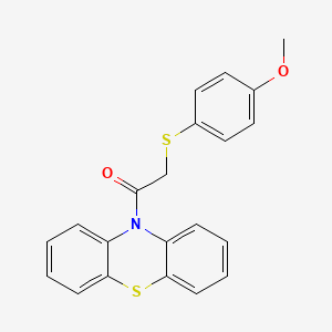 molecular formula C21H17NO2S2 B10796797 2-(4-Methoxyphenyl)sulfanyl-1-phenothiazin-10-ylethanone 