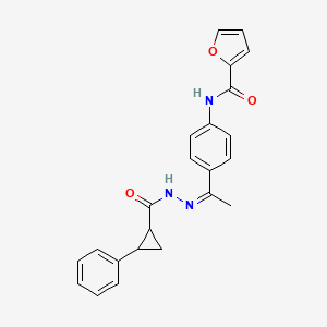 N-[4-[(Z)-C-methyl-N-[(2-phenylcyclopropanecarbonyl)amino]carbonimidoyl]phenyl]furan-2-carboxamide