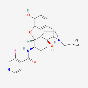 molecular formula C26H28FN3O4 B10796829 17-Cyclopropylmethyl-3,14beta-dihydroxy-4,5alpha-epoxy-6beta-[(3'-fluoro-4'-pyridyl)acetamido]morphinan 