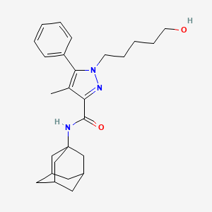 molecular formula C26H35N3O2 B10796841 N-(adamantan-1-yl)-1-(5-hydroxypentyl)-4-methyl-5-phenyl-1H-pyrazole-3-carboxamide 