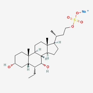 sodium;[(3R)-3-[(3R,5S,6R,7R,8S,9S,10S,13R,14S,17R)-6-ethyl-3,7-dihydroxy-10,13-dimethyl-2,3,4,5,6,7,8,9,11,12,14,15,16,17-tetradecahydro-1H-cyclopenta[a]phenanthren-17-yl]butyl] sulfate