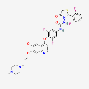 1-[2-(2,6-Difluorophenyl)-4-oxo-1,3-thiazolidin-3-yl]-3-[4-[7-[3-(4-ethylpiperazin-1-yl)propoxy]-6-methoxyquinolin-4-yl]oxy-3,5-difluorophenyl]urea