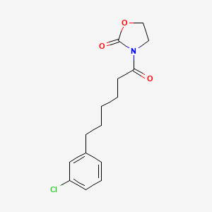 molecular formula C15H18ClNO3 B10796897 3-[6-(3-Chlorophenyl)hexanoyl]-1,3-oxazolidin-2-one 