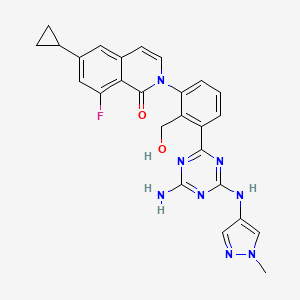 molecular formula C26H23FN8O2 B10796931 Sofnobrutinib CAS No. 1646608-10-7