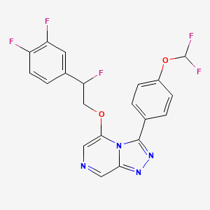 molecular formula C20H13F5N4O2 B10796995 3-[4-(Difluoromethoxy)phenyl]-5-[2-(3,4-difluorophenyl)-2-fluoroethoxy]-[1,2,4]triazolo[4,3-a]pyrazine 