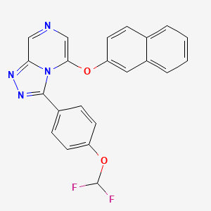 molecular formula C22H14F2N4O2 B10797011 3-[4-(Difluoromethoxy)phenyl]-5-naphthalen-2-yloxy-[1,2,4]triazolo[4,3-a]pyrazine 