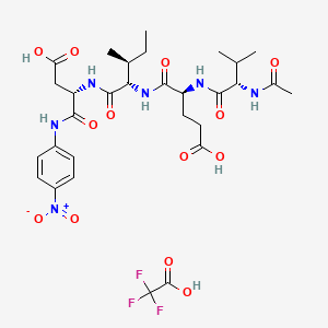 (4S)-4-[[(2S)-2-acetamido-3-methylbutanoyl]amino]-5-[[(2S,3S)-1-[[(2S)-3-carboxy-1-(4-nitroanilino)-1-oxopropan-2-yl]amino]-3-methyl-1-oxopentan-2-yl]amino]-5-oxopentanoic acid;2,2,2-trifluoroacetic acid