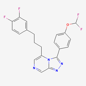 molecular formula C21H16F4N4O B10797028 3-[4-(Difluoromethoxy)phenyl]-5-[3-(3,4-difluorophenyl)propyl]-[1,2,4]triazolo[4,3-a]pyrazine 