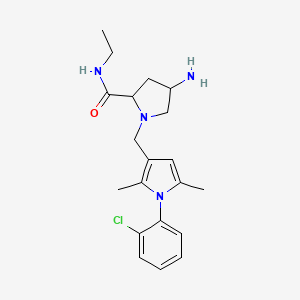 4-amino-1-[[1-(2-chlorophenyl)-2,5-dimethylpyrrol-3-yl]methyl]-N-ethylpyrrolidine-2-carboxamide