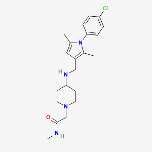 2-[4-[[1-(4-chlorophenyl)-2,5-dimethylpyrrol-3-yl]methylamino]piperidin-1-yl]-N-methylacetamide