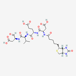 molecular formula C28H42N6O12S B10797069 Biotin-DEVD-CHO (trifluoroacetate salt) 