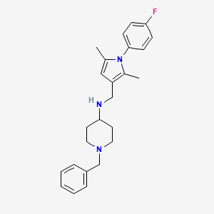 1-benzyl-N-[[1-(4-fluorophenyl)-2,5-dimethylpyrrol-3-yl]methyl]piperidin-4-amine